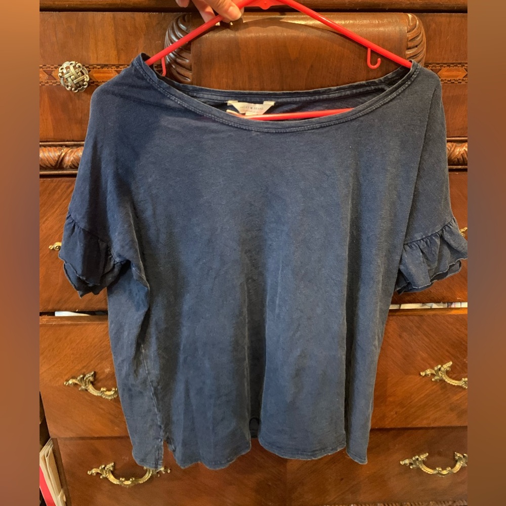 Lucky Brand Dark Blue Short Sleeve Top